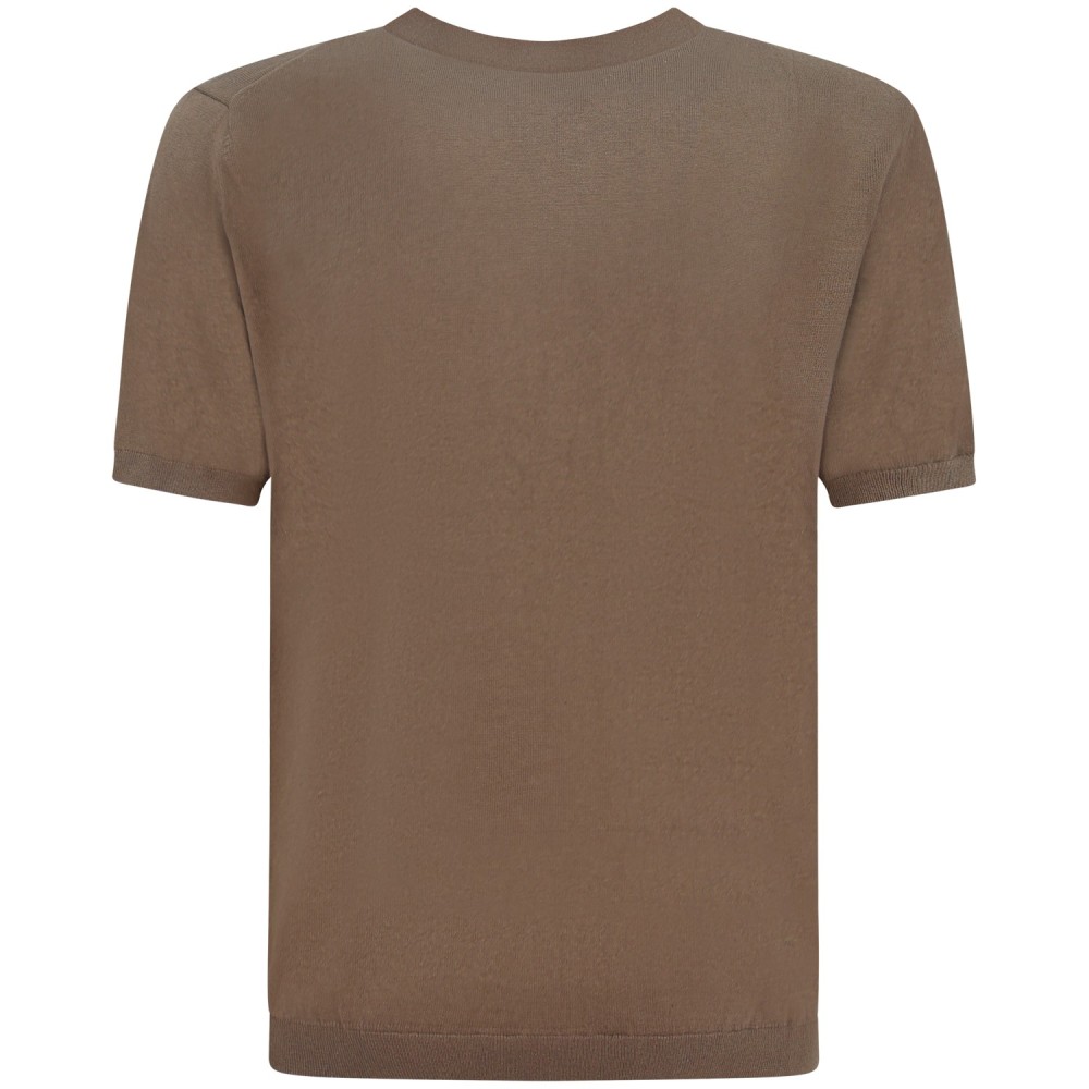 T-shirt in maglia marrone  per uomo