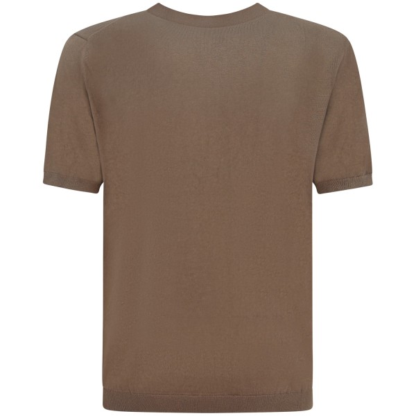 T-shirt in maglia marrone  per uomo