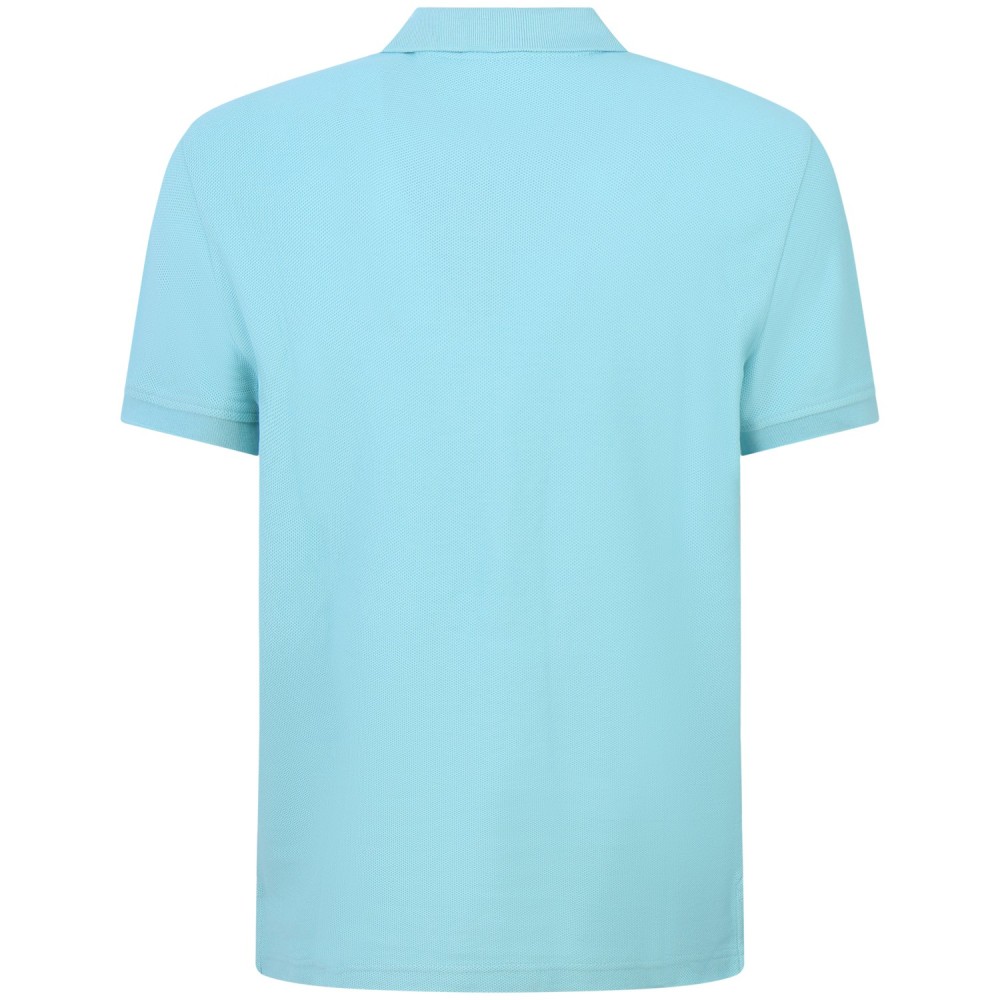 Polo verde acqua con mini logo per uomo