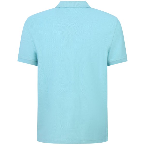 Polo verde acqua con mini logo per uomo