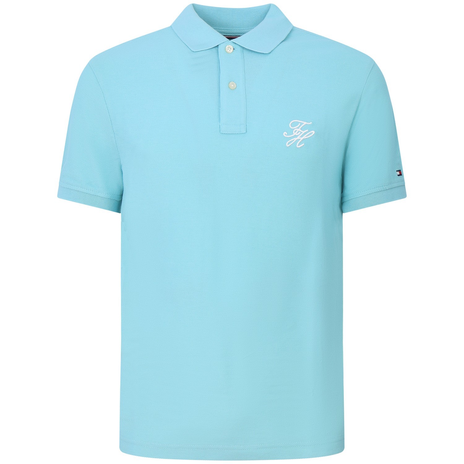 Polo verde acqua con mini logo per uomo
