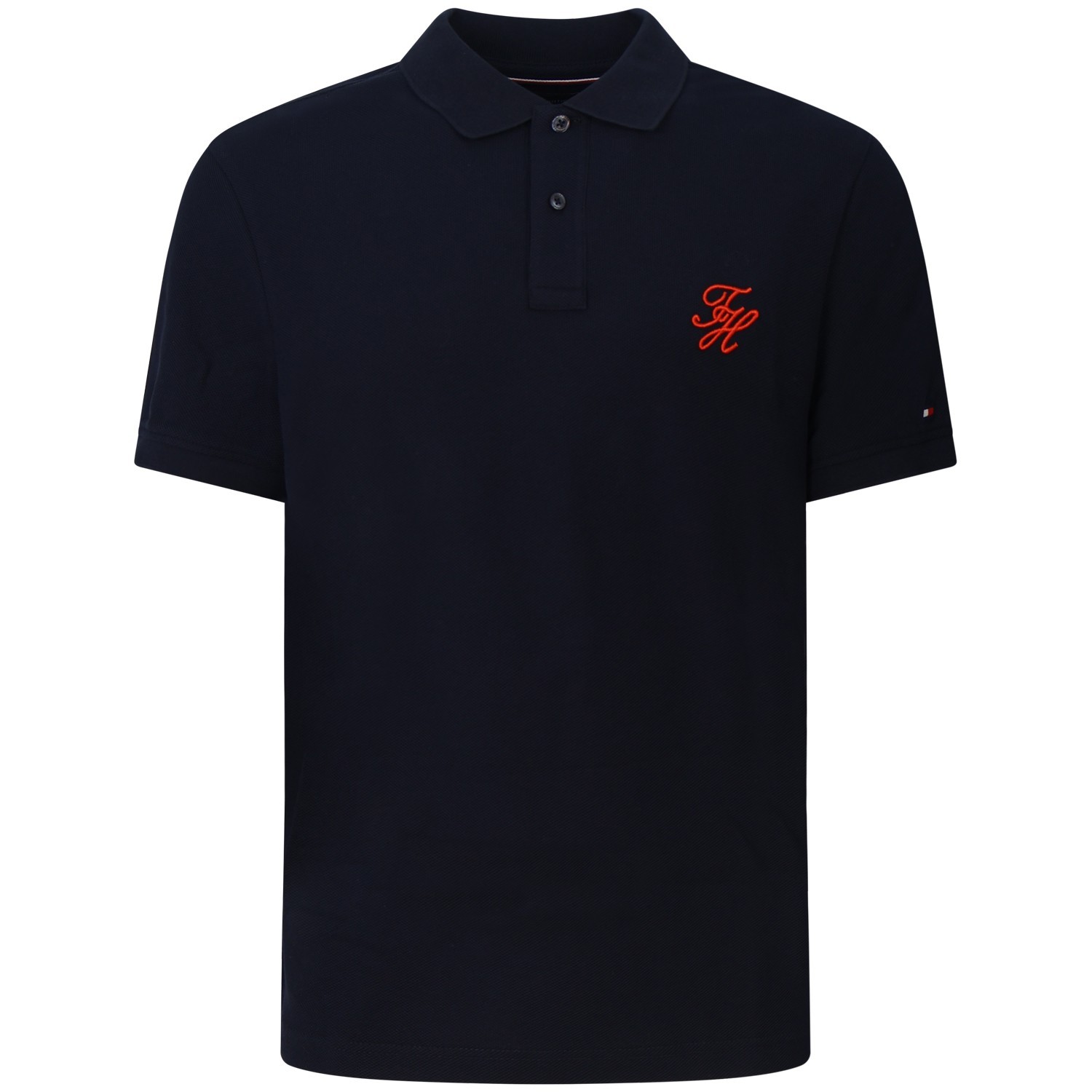 Polo blu con mini logo per uomo