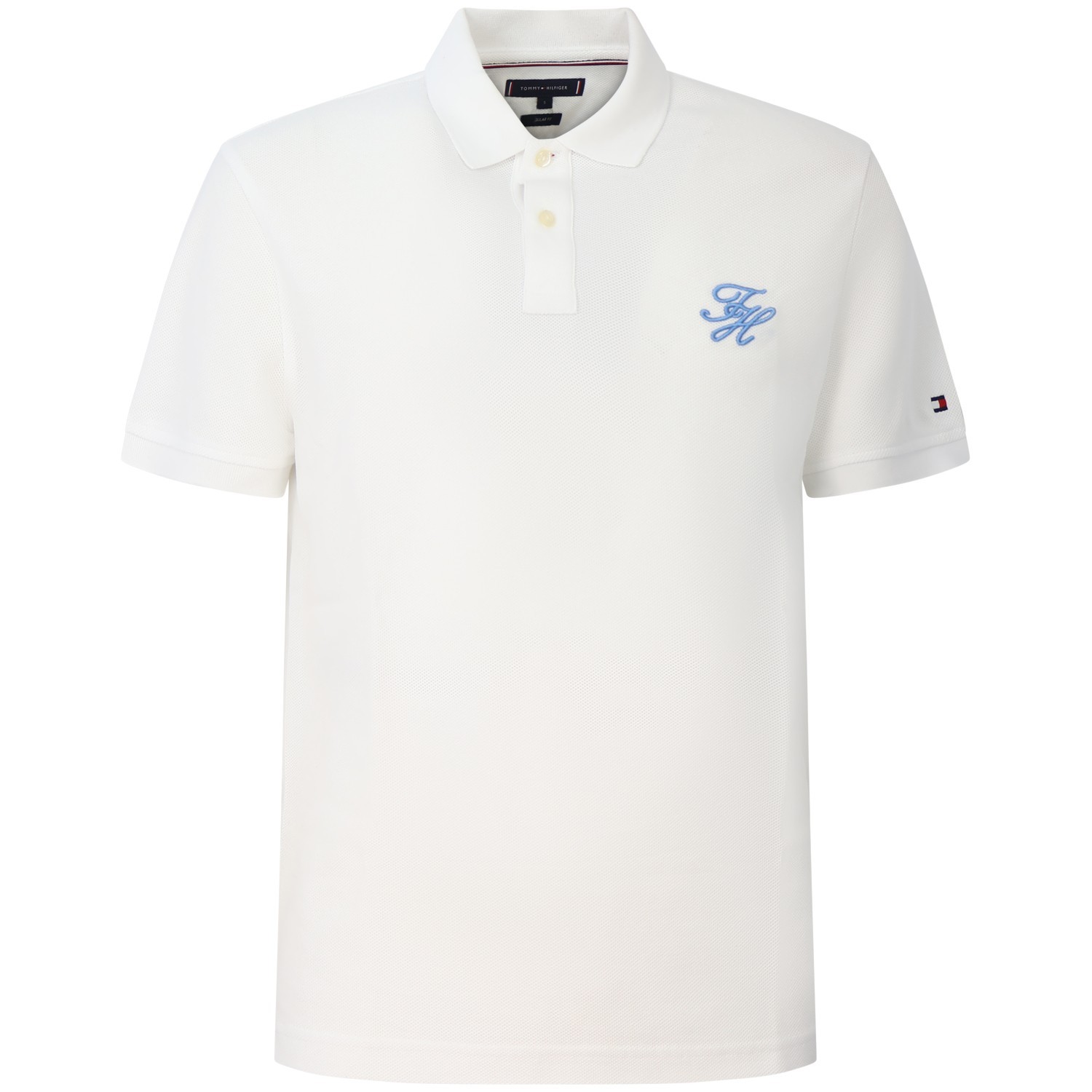 Polo bianca con mini logo per uomo