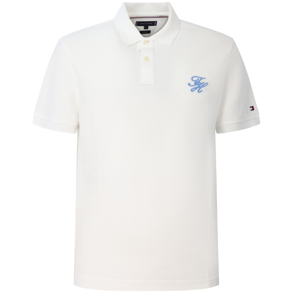 Polo bianca con mini logo per uomo
