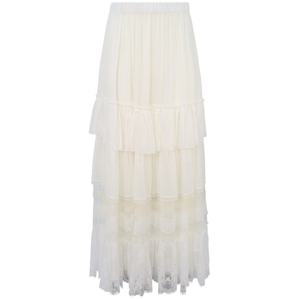 Gonna bianca in pizzo per donna