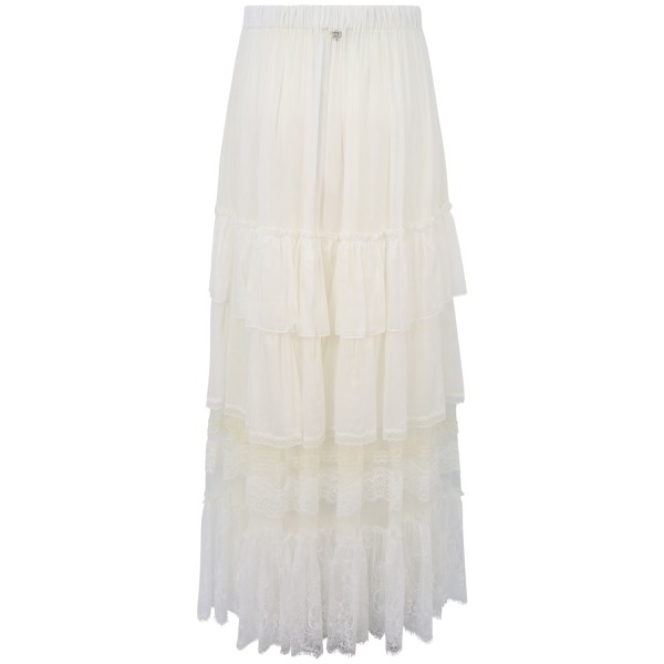 Gonna bianca in pizzo per donna