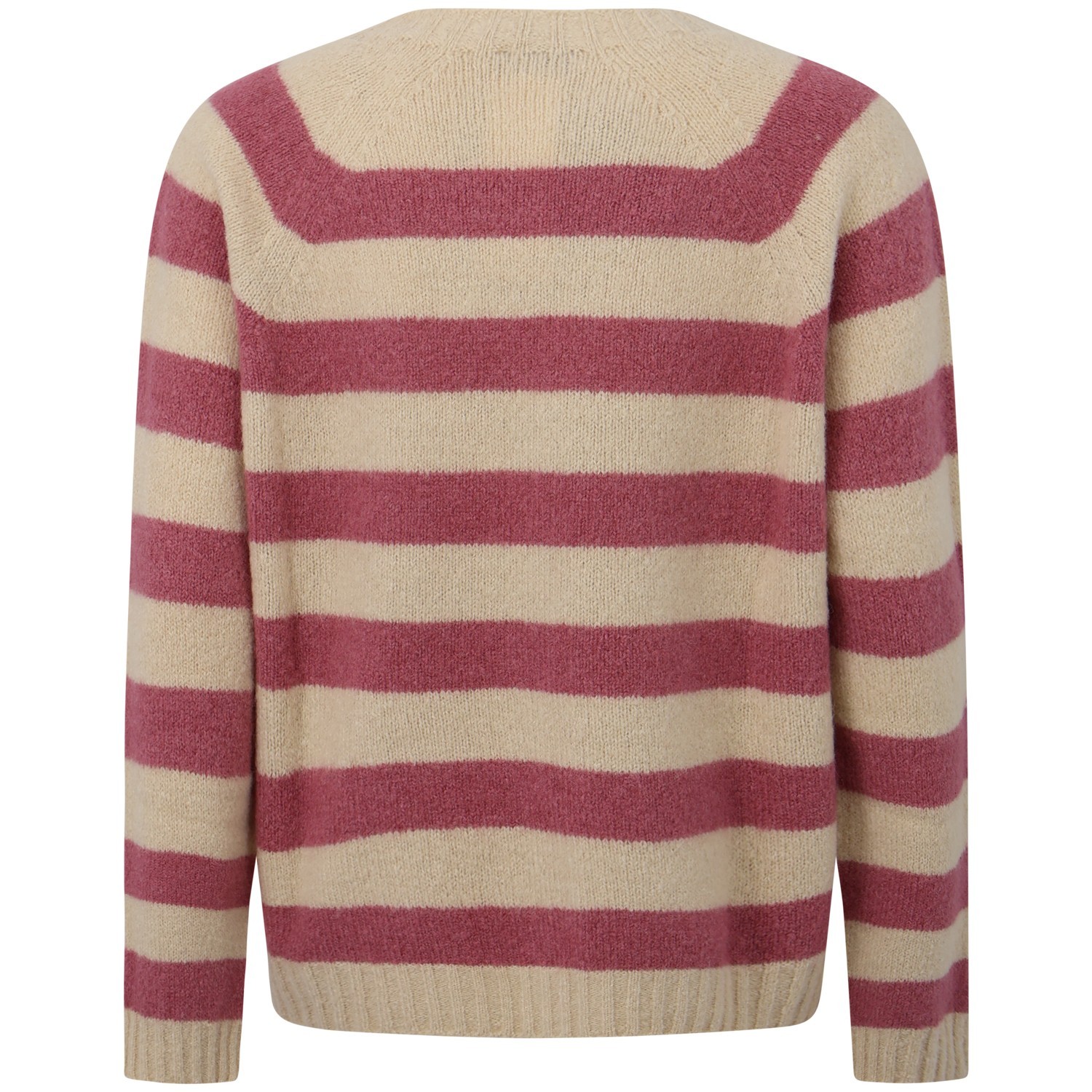 Maglione rosa con fantasia a righe per donna 2