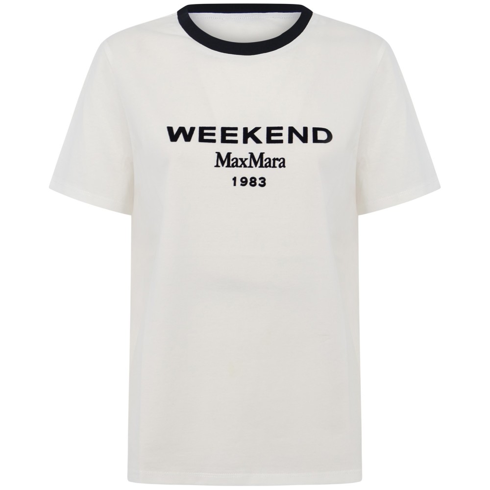 T-shirt bianca con logo per donna