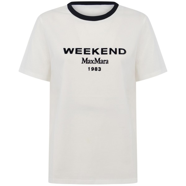 T-shirt bianca con logo per donna
