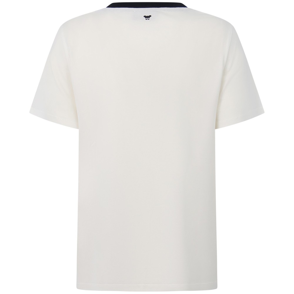 T-shirt bianca con logo per donna