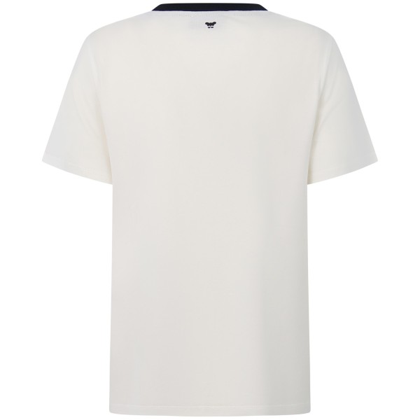 T-shirt bianca con logo per donna