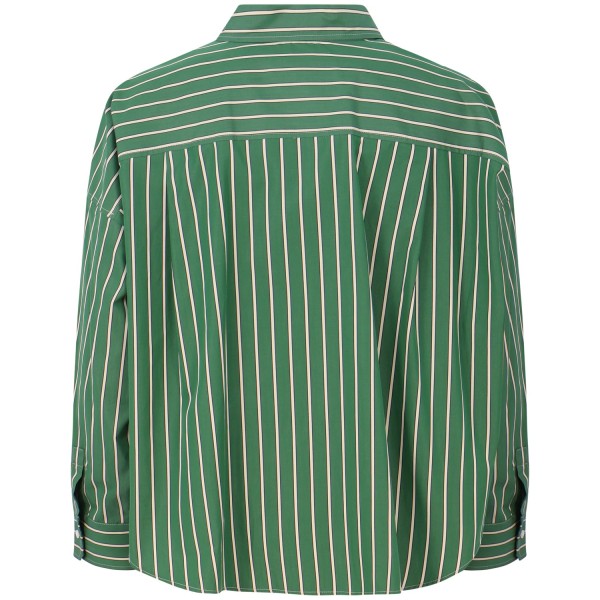 Camicia verde con fantasia a righe per donna
