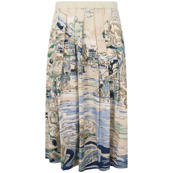 Gonna con fantasia multicolor per donna