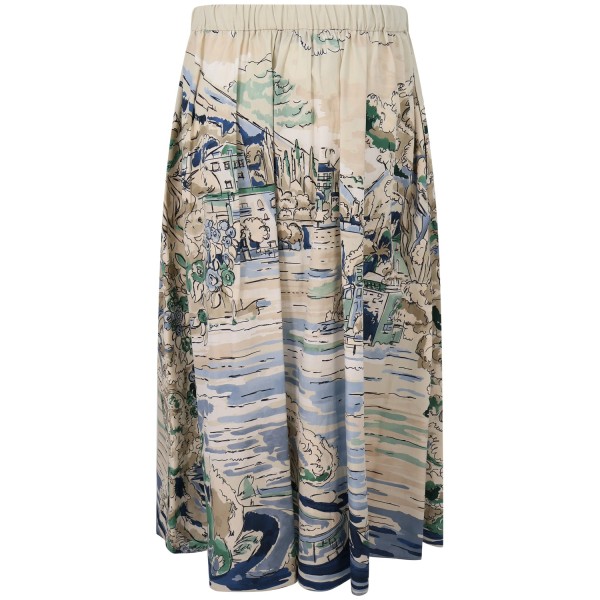 Gonna con fantasia multicolor per donna