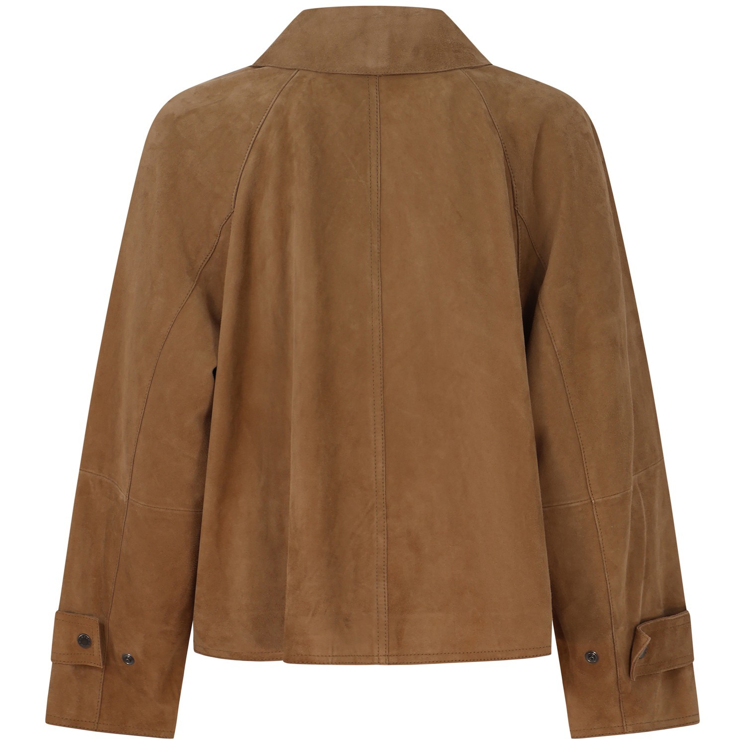 Giacca in pelle scamosciata marrone per donna 2
