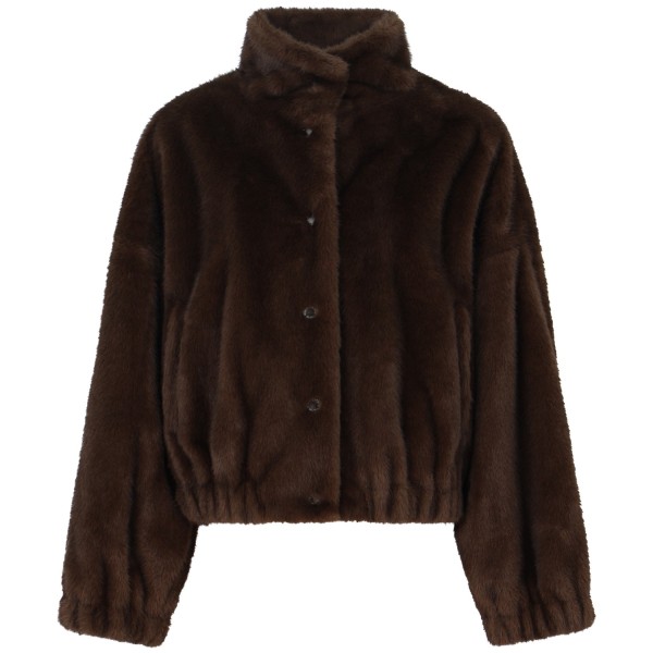 Eco-pelliccia marrone per donna