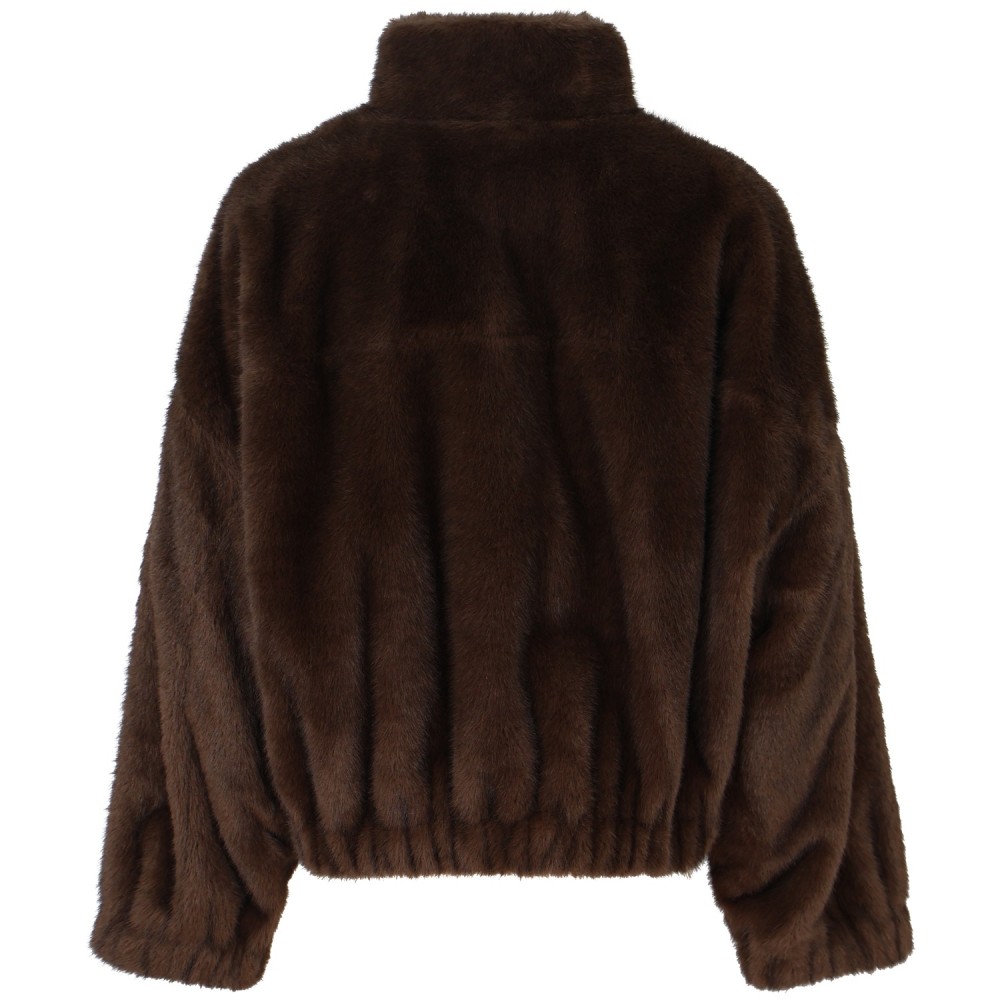 Eco-pelliccia marrone per donna