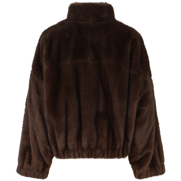 Eco-pelliccia marrone per donna