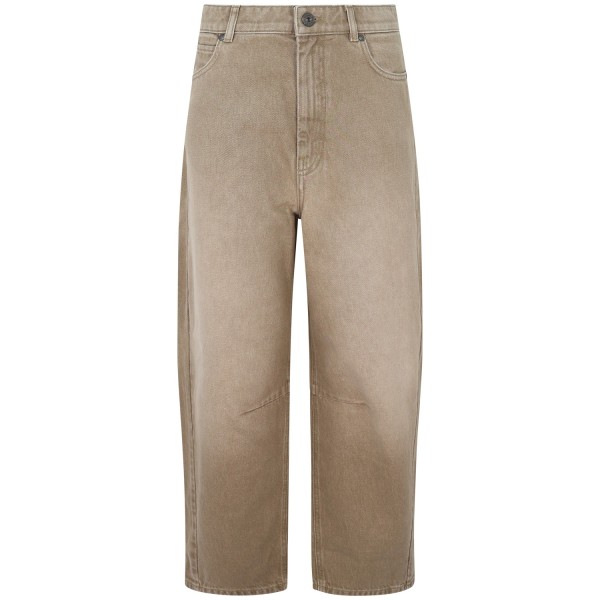 Jeans baggy marrone per donna