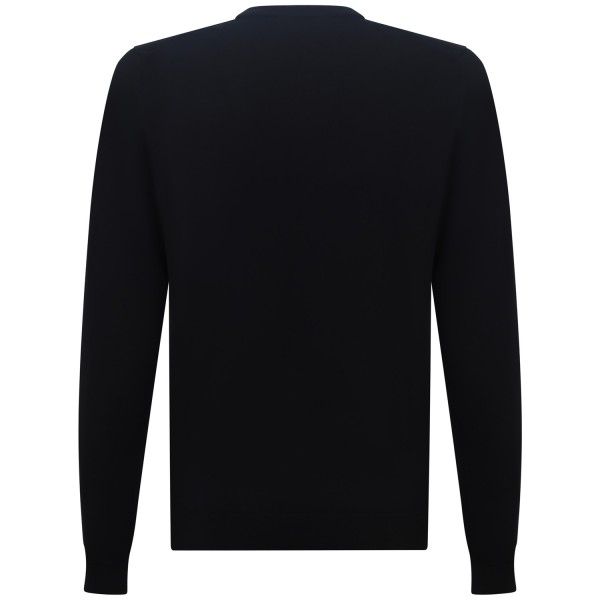 Maglione nero con mini logo per uomo