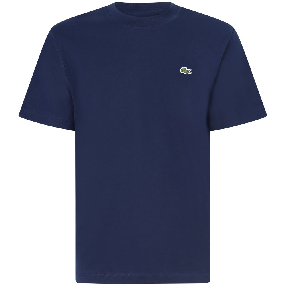 T-shirt blu con mini logo per uomo