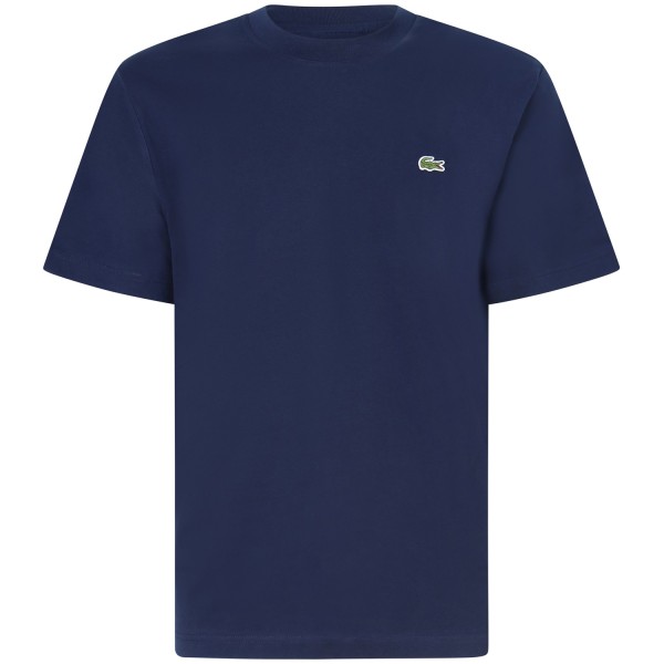 T-shirt blu con mini logo per uomo