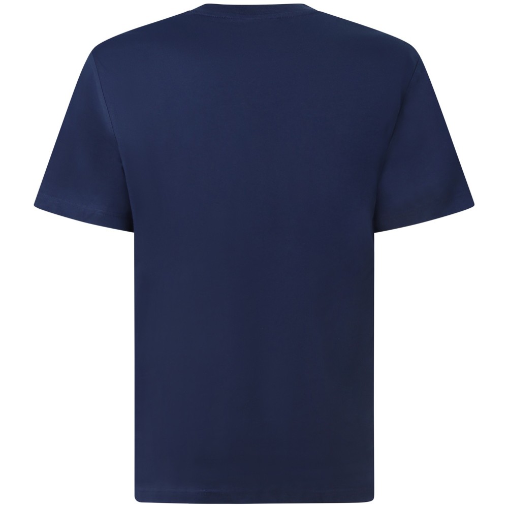 T-shirt blu con mini logo per uomo