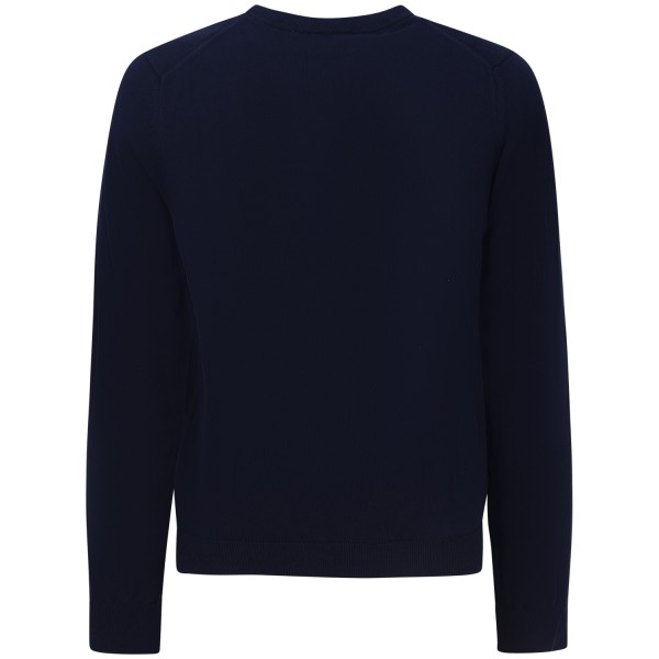 Maglione blu con mini logo per uomo