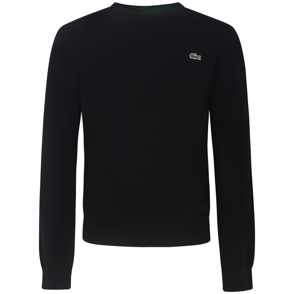 Maglione nero con mini logo per uomo
