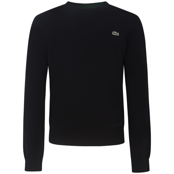Maglione nero con mini logo per uomo