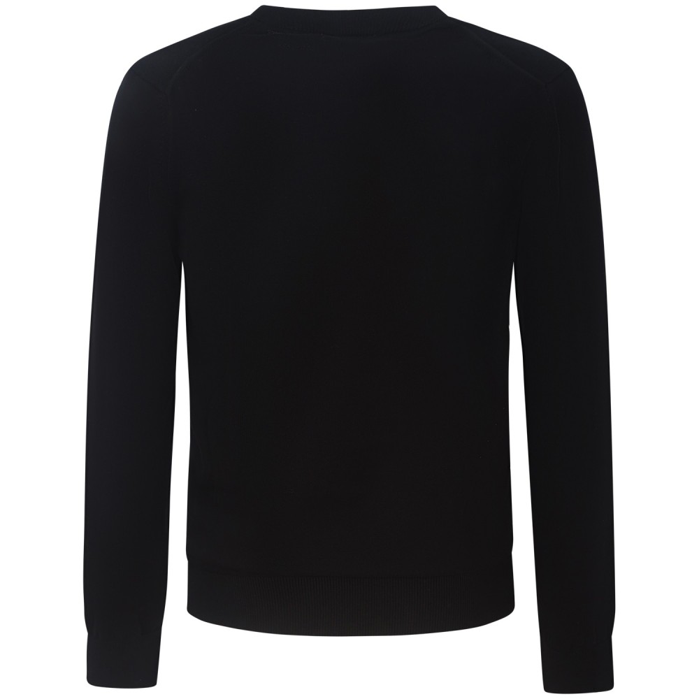 Maglione nero con mini logo per uomo