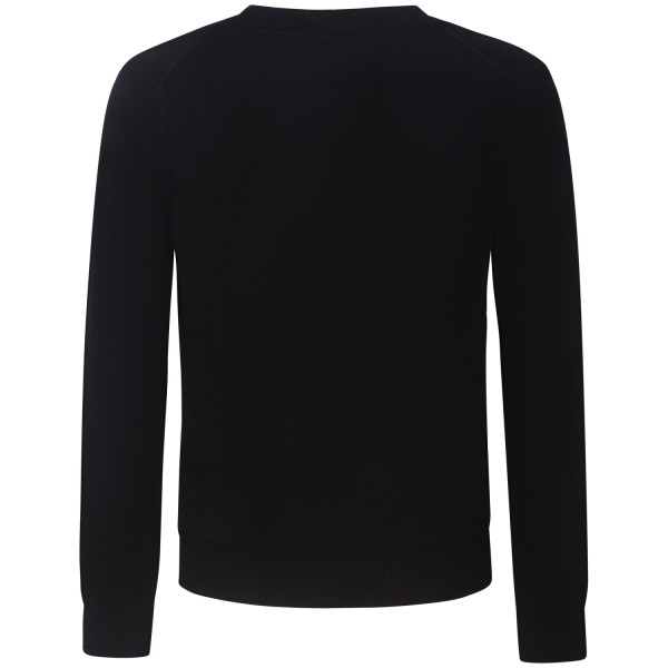 Maglione nero con mini logo per uomo