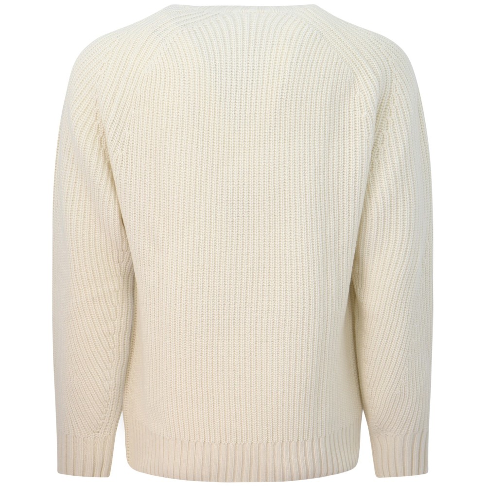 Maglione beige con mini logo per uomo