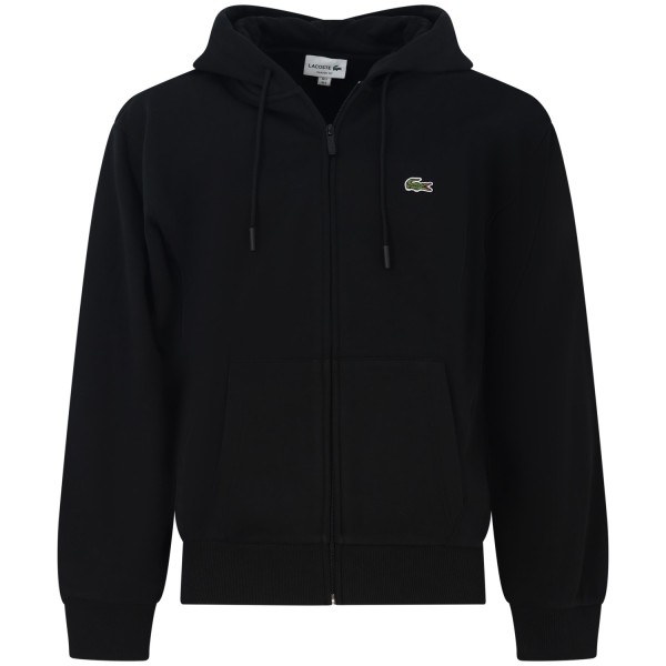 Felpa nera con zip per uomo
