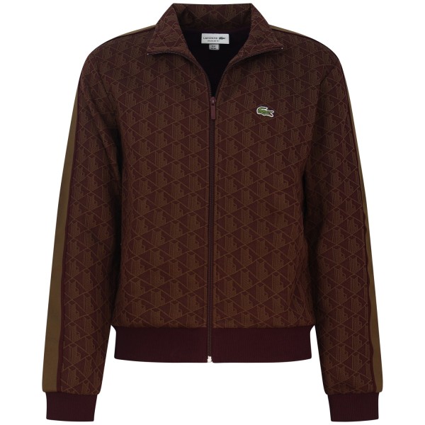 Felpa bordeaux con logo all over per uomo