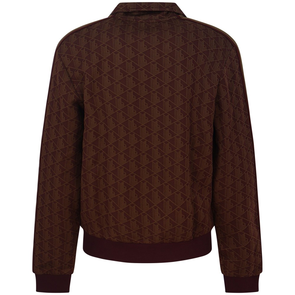 Felpa bordeaux con logo all over per uomo
