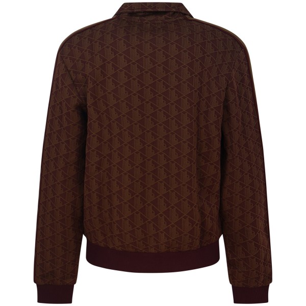 Felpa bordeaux con logo all over per uomo