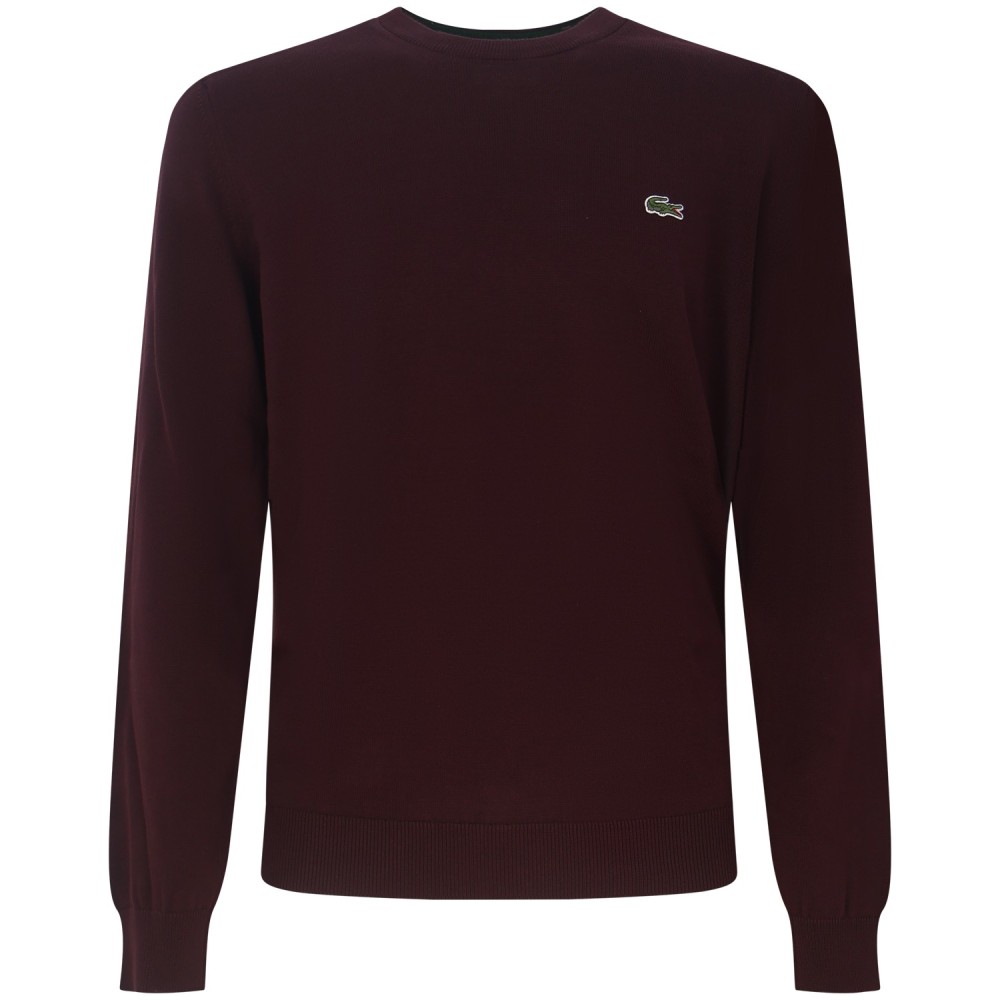 Maglione bordeaux con mini logo per uomo