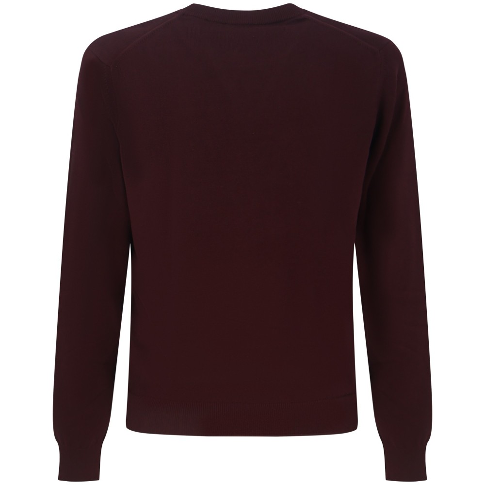Maglione bordeaux con mini logo per uomo