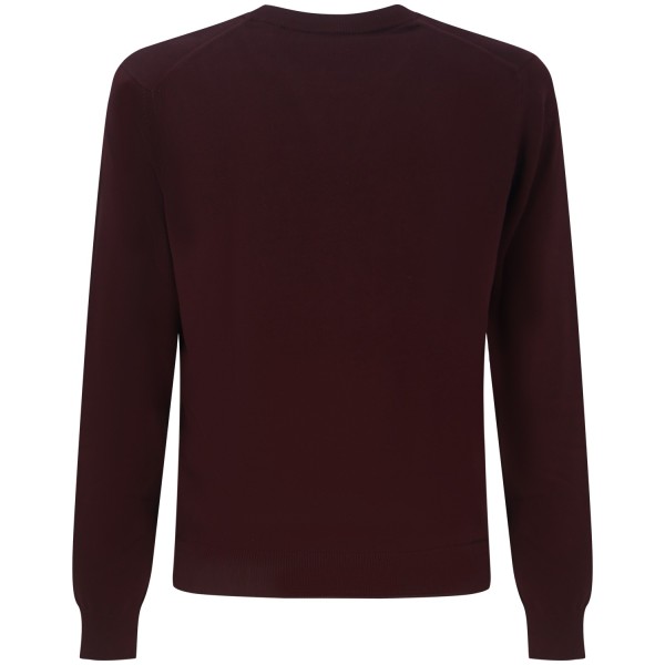 Maglione bordeaux con mini logo per uomo