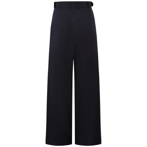 Pantalone blu gessato per donna