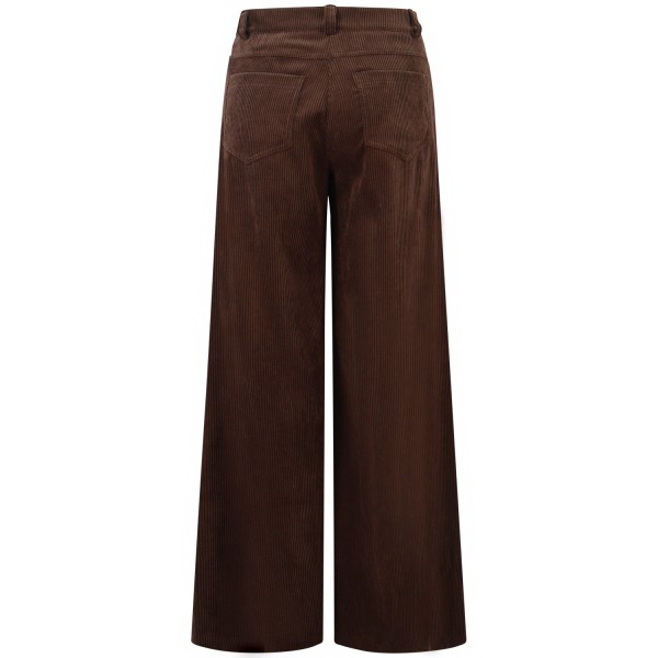 Pantalone marrone in velluto per donna