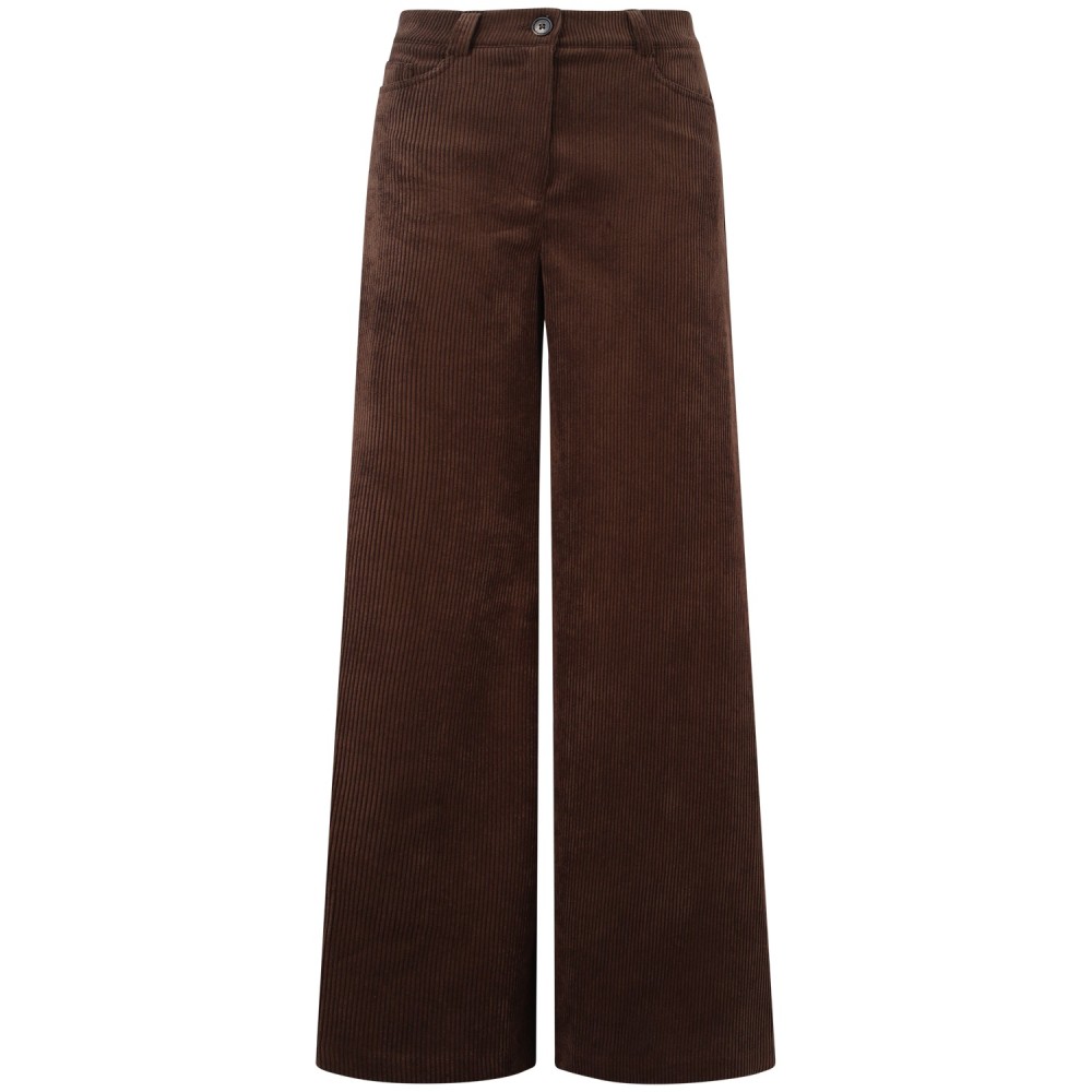 Pantalone marrone in velluto per donna