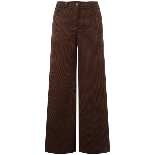 Pantalone marrone in velluto per donna