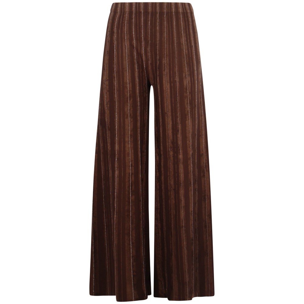 Pantalone marrone in lurex per donna