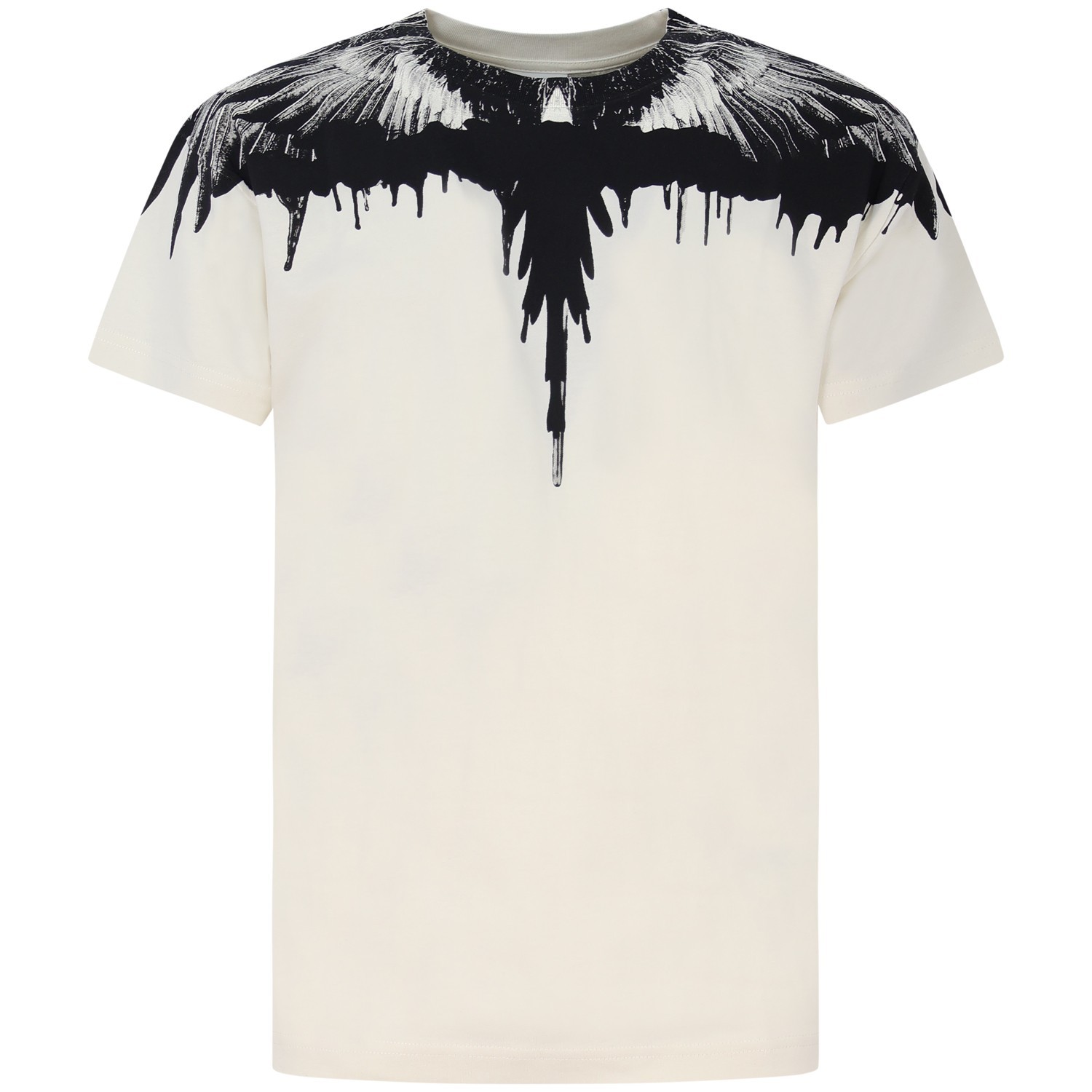 T-shirt bianca con ali nere per uomo