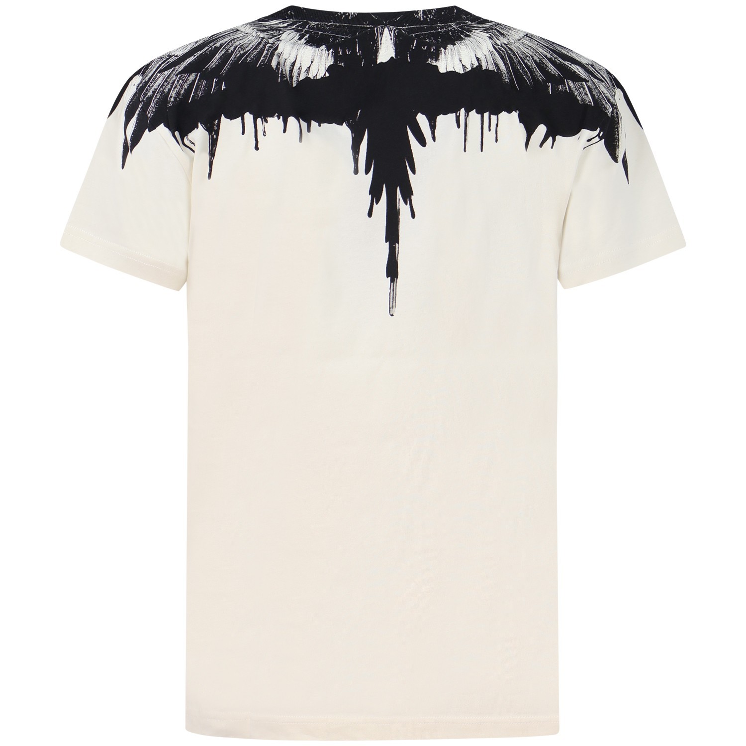 T-shirt bianca con ali nere per uomo 2