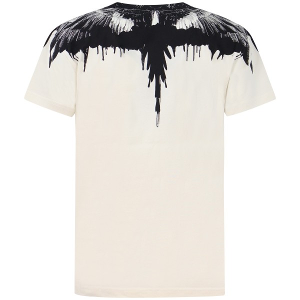 T-shirt bianca con ali nere per uomo