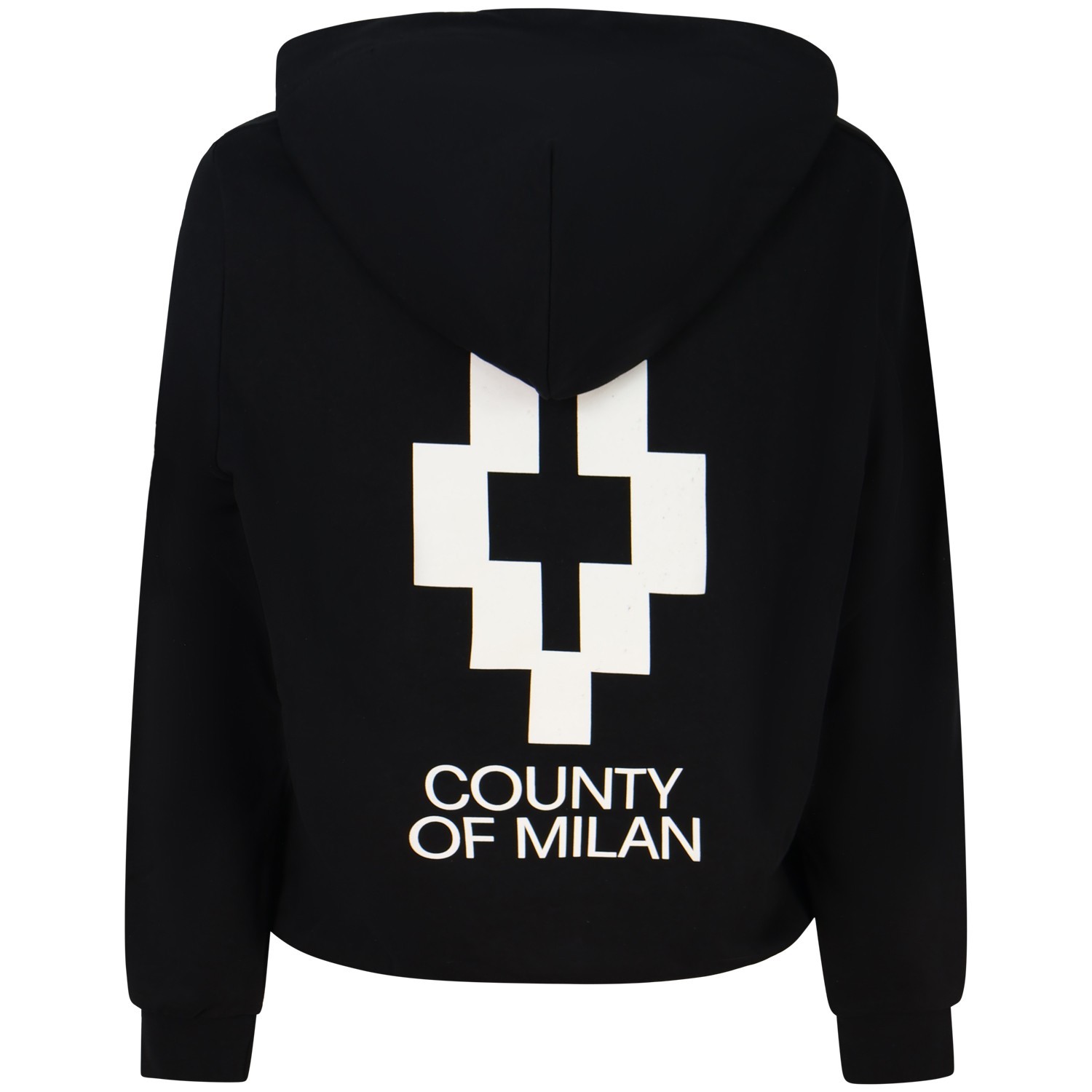 Felpa nera con cappuccio e mini logo per uomo 2
