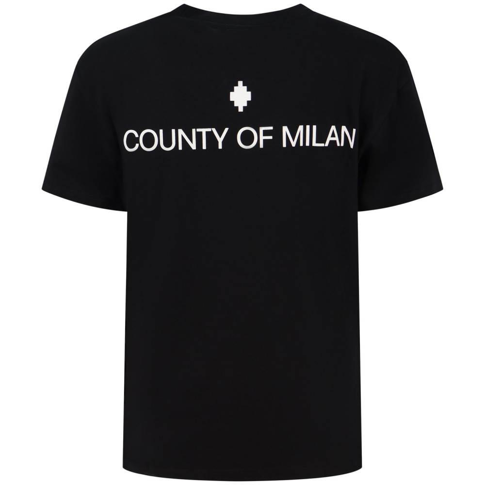 T-shirt nera con mini logo laterale per uomo